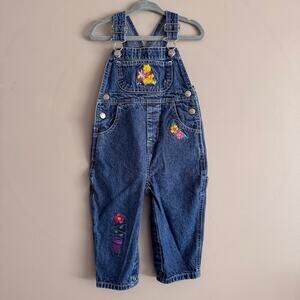Vintage Disney Store Winnie The Pooh Eeyore Embroidered Denim Overalls 12M